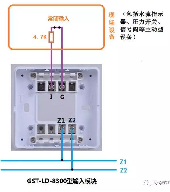 8300模塊與具有無源常閉觸點的現場設備接線方法:
